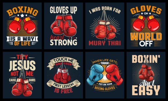 Boxing T-Shirt Design Bundle: Graphics & T-Shirt Designs