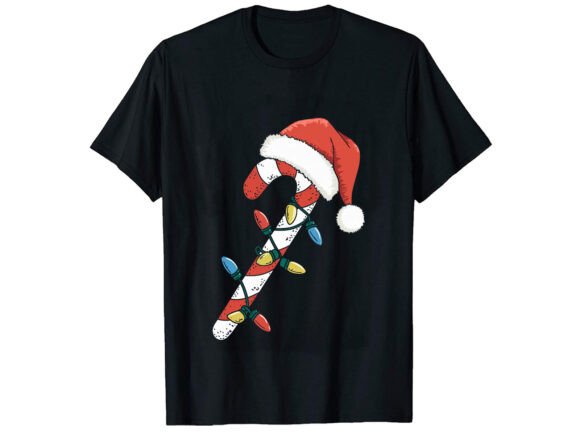 Christmas Candy Cane Santa Graphics & T-Shirt Designs