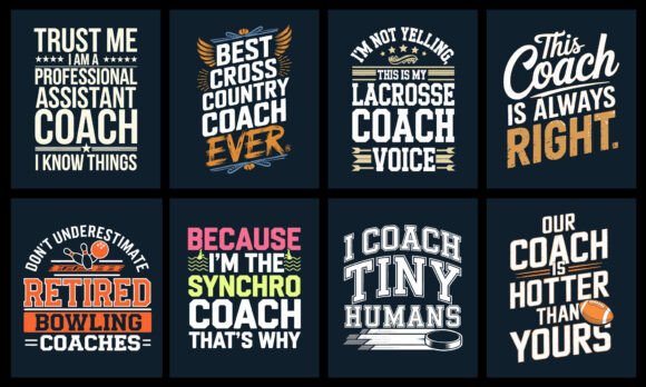 Coach T-Shirt Design Bundle: Graphics & T-Shirt Designs