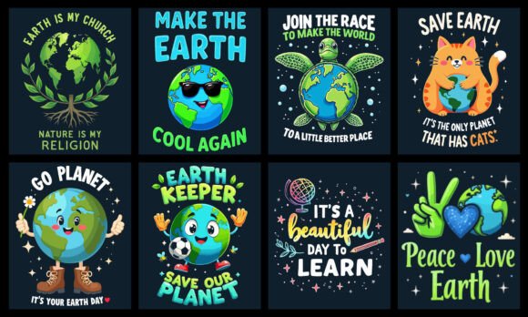 Earth T-Shirt Design Bundle: Graphics for Authentic Local Branding