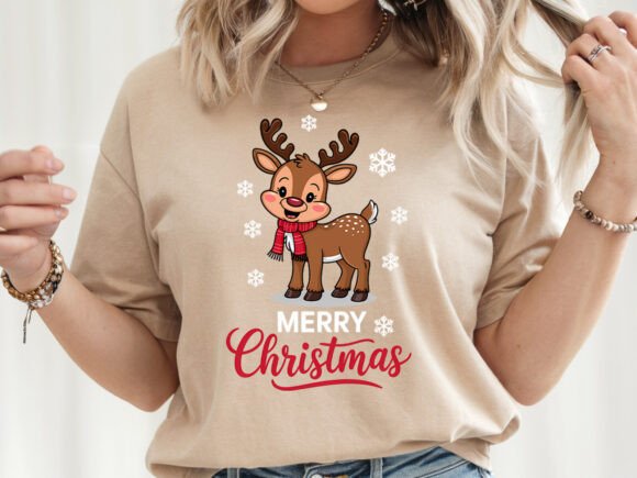 Merry Christmas Elk Graphics for T-Shirt Designs