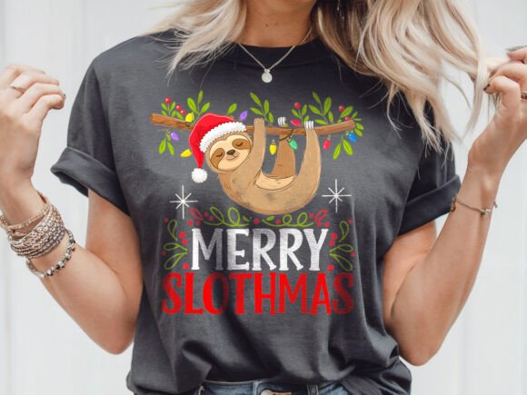 Merry Slothmas Christmas Graphics & T-Shirt Designs