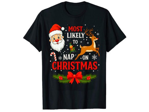 Most Likely to Nap on Christmas Funny Graphics