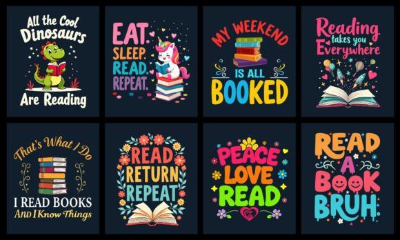 Reading T-Shirt Design Bundle: Graphics for Thoughtful T-Shirt Designs