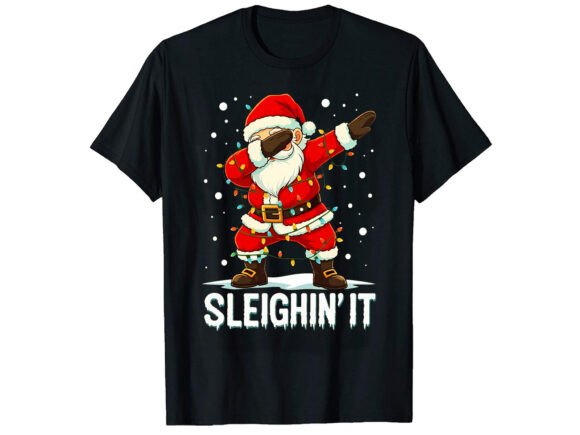Sleighin It Dabbing Santa Graphics & T-Shirt Designs