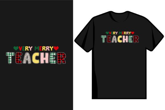 Very Merry Teacher T-Shirt Design Graphics